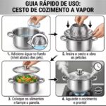 Kit Cesto Cozedor a Vapor Inox + Infusor Reutilizável: mais saúde, praticidade e sabor na cozinha. - Imagem 8