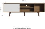 Rack Madesa Dubai para TV até 65 polegadas com pés: design moderno, resistente e ideal para sua sala. - Imagem 3