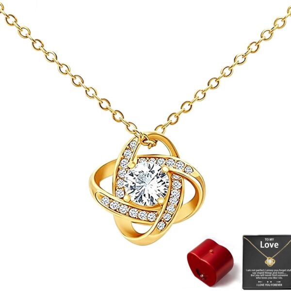 Colar Nó Feminino com Caixa de Presente: ideal para Dia dos Namorados, aniversário e casamento