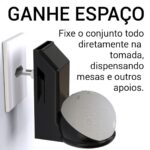 Suporte de Tomada Sculpy para Echo Dot 4: organiza, economiza espaço e preserva o som da Alexa na parede. - Imagem 4