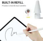 Ponta de substituição compatível com Apple Pencil 1ª/2ª geração, branca, kit com 4 unidades para uso imediato. - Imagem 5
