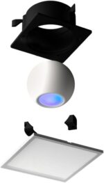 Suporte de teto Splin para Echo Dot e Echo Pop com tela acústica e trava anti-furto, instalação embutida e discreta. - Imagem 9