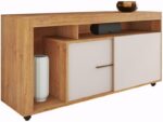 Rack para Sala de Estar com 2 Portas Lavanda, ideal para TVs de até 55 polegadas e mais organização no ambiente - Imagem 3