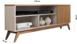 Rack Retrô Malbec para TV até 55 polegadas, com 1 porta e 3 nichos, ideal para organizar e valorizar seu ambiente. - Imagem 3