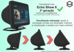 Suporte ajustável PEKO para Alexa Echo Show 8 3ª Geração: mais estabilidade, ângulo ideal e base antiderrapante em preto. - Imagem 3