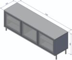 Rack para TV até 55 Polegadas 135cm com 3 Portas de Vidro e 2 Prateleiras Branco, ideal para organizar e valorizar sua sala. - Imagem 3