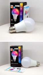 Lâmpada Inteligente Wi-Fi Tuya com Alexa e Google: controle por voz, brilho ajustável e 16 milhões de cores. - Imagem 4