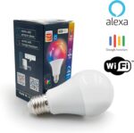 Lâmpada Inteligente Wi-Fi Tuya com Alexa e Google: controle por voz, brilho ajustável e 16 milhões de cores. - Imagem 7