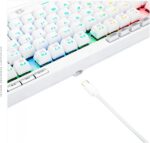 Redragon Magic Wand Pro RGB Branco: teclado óptico gamer ABNT2 com switch vermelho e alta precisão para jogos. - Imagem 3