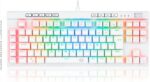 Redragon Magic Wand Pro RGB Branco: teclado óptico gamer ABNT2 com switch vermelho e alta precisão para jogos. - Imagem 5