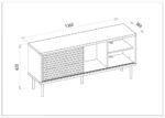 Rack para TV até 55 Polegadas Industrial 136cm com porta de correr, design ripado e acabamento durável em BP MDP. - Imagem 3