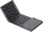 Teclado sem fio BT dobrável portátil com touchpad, leve e prático para Windows, Android e iOS em cinza - Imagem 4