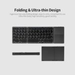 Teclado sem fio BT dobrável portátil com touchpad, leve e prático para Windows, Android e iOS em cinza - Imagem 8