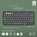 Logitech Pebble Keys 2 K380s: teclado Bluetooth sem fio portátil com teclas programáveis para múltiplos dispositivos. - Imagem 6