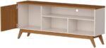 Rack Retrô Malbec para TV até 55” com 3 nichos e porta, ideal para organizar sua sala com estilo e praticidade - Imagem 4