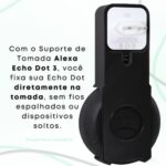 Suporte Alexa Echo Dot 3 com fio escondido e instalação sem furos, design minimalista e seguro. - Imagem 9