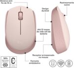 Mouse sem fio Logitech M170 rosa com conexão USB, design ambidestro e pilha inclusa para uso prático e confortável. - Imagem 7