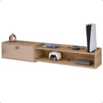 Rack Suspenso Supremo Home TV 55 com porta basculante e nicho decorativo, ideal para sala e quarto. - Imagem 5