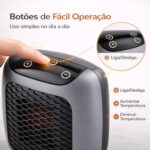 Aquecedor Portátil 110V 800W com Controle Remoto: calor rápido, compacto e prático para quarto e casa. - Imagem 4