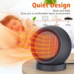 Coolfor Aquecedor de Ambiente PTC Portátil: aquecimento rápido, silencioso e seguro para casa, quarto e escritório - Imagem 4
