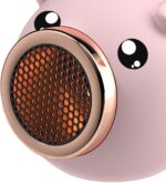Aquecedor elétrico de mesa Gazechimp rosa: aquece em 2s, compacto, seguro e ideal para escritório, quarto e casa. - Imagem 6
