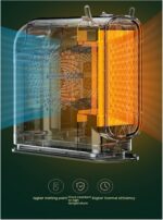 Aquecedor elétrico portátil 500W com termostato, aquecimento rápido e proteção contra superaquecimento para quarto e escritório - Imagem 7