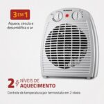 Aquecedor Elétrico Portátil 1500W 110V com Ventilação, Compacto e Seguro para Quarto e Escritório - Imagem 2