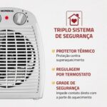 Aquecedor Elétrico Portátil 1500W 110V com Ventilação, Compacto e Seguro para Quarto e Escritório - Imagem 3