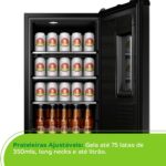 Cervejeira Consul Preta CZE12BE 220v: cervejas geladas sem congelar, com capacidade para 75 latas e controle digital de temperatura. - Imagem 5