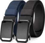 2 cintos masculinos MILORDE de nylon com catraca ajustável para jeans e negócios, conforto e ajuste perfeito