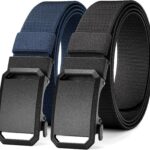2 cintos masculinos MILORDE de nylon com catraca ajustável para jeans e negócios, conforto e ajuste perfeito