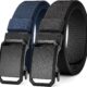 2 cintos masculinos MILORDE de nylon com catraca ajustável para jeans e negócios, conforto e ajuste perfeito