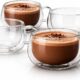 4 Xícaras de Vidro Dupla Parede 150ml: isolamento térmico, borossilicato e design elegante para café, chá e presente sofisticado.
