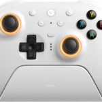 8Bitdo Ultimate 2 White: controle sem fio preciso com TMR, gatilhos ajustáveis e baixa latência para Windows e Android