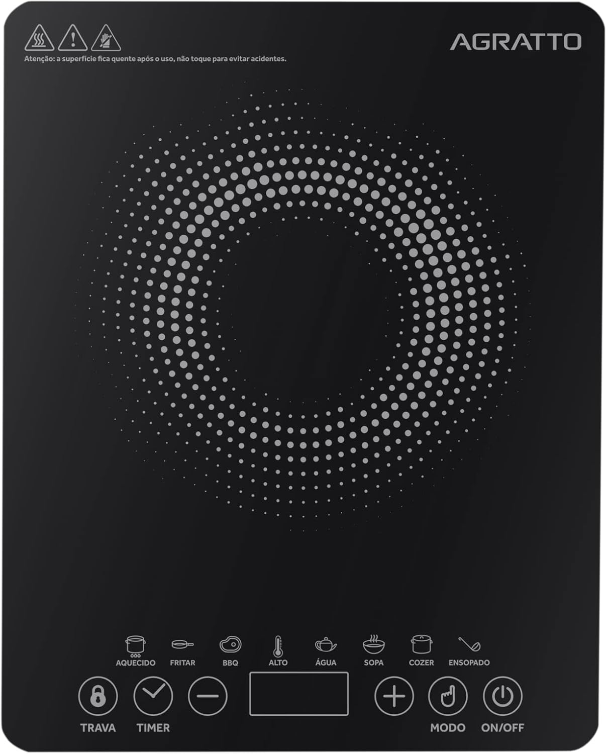 AGRATTO COOKTOP INDUCAO ACKI01I-02 PRETO 1 BOCA 2000W 220V AGRATTO COOKTOP INDUCAO ACKI01I-02 PRETO 1 BOCA 2000W 220V