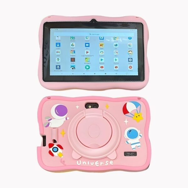 ANJGG Tablet Educativo Infantil Android 13 Tela HD 7 Polegadas com Proteção Anti-Queda Tela HD 7 Polegadas 60GB de Memória (cor-de-rosa)