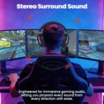 ATTACK SHARK G800 Wireless Gaming Headset, 7.1 Surround Sound,Memory Foam Ear Pads,Durable Aluminum Frame,Detachable Microphone, Bluetooth/2.4G Wireless/Wired Headphone for PC,PS5,PS4,Xbox One(Black) - Imagem 2