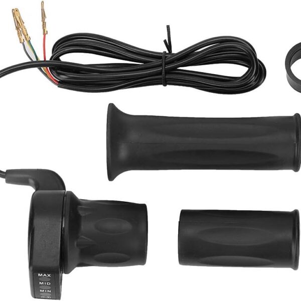 Acelerador meia torção 36V ergonômico com indicador de bateria para e-bikes e scooters dobráveis