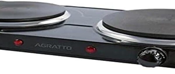 Agratto Fogão eletrico de mesa 2 pratos FMP-01 preto 127V 2500W, Modelo: FMP01