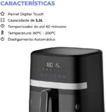 Air Fryer Fritadeira Elétrica Digital Touch Lume 5.5L 1500W 110V - Gaabor - Imagem 2