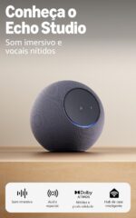 Amazon Echo Studio Grafite: áudio espacial imersivo e Dolby Atmos com Alexa+ para som premium em casa