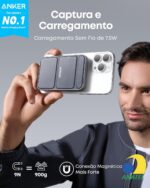 Anker 622 Power Bank Compatível com MagSafe, Carregador Portátil por Indução Magnético Dobrável com Suporte e Porta USB-C, para iPhone 17/16/15/14/13/12, MagGo 5.000mAh, Preto - Imagem 2