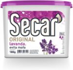 Anti Mofo Secar Original 9x180g Lavanda: remove umidade e perfuma o ambiente com cheiro de limpeza.