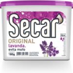 Anti Mofo Secar Original 9x180g Lavanda: remove umidade e perfuma o ambiente com cheiro de limpeza.