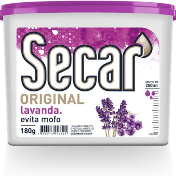 Anti Mofo Secar Original 9x180g Lavanda: remove umidade e perfuma o ambiente com cheiro de limpeza.