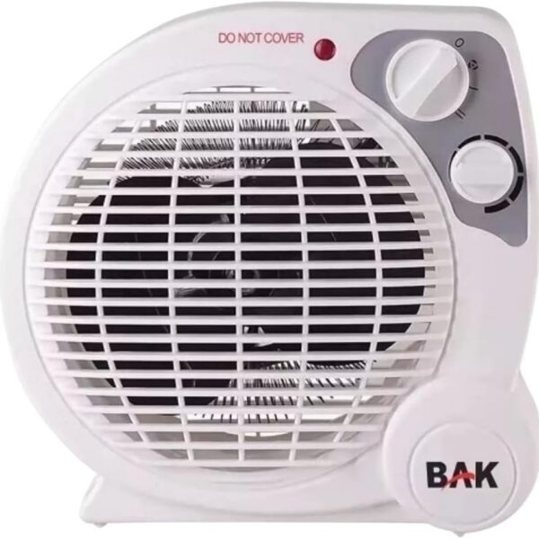 Aquecedor Elétrico Bak Branco 220v 2000w: conforto imediato com 2 potências e termostato ajustável para sua casa.
