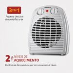 Aquecedor Elétrico Portátil 2000W 220V: aquece rápido, circula ar e tem termostato ajustável com proteção anti-sobreaquecimento. - Imagem 2
