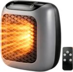 Aquecedor Portátil 110V 800W com Controle Remoto: calor rápido, compacto e prático para quarto e casa.