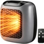 Aquecedor Portátil 110V 800W com Controle Remoto: calor rápido, compacto e prático para quarto e casa.