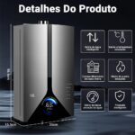 Aquecedor a Gas 110V (Gás Natural), 16 L/Min, Aquecedor Água, Aquecedor de Agua, Aquecedor de Água a Gás Digital, Aquecedor de Água a Gás - Imagem 2